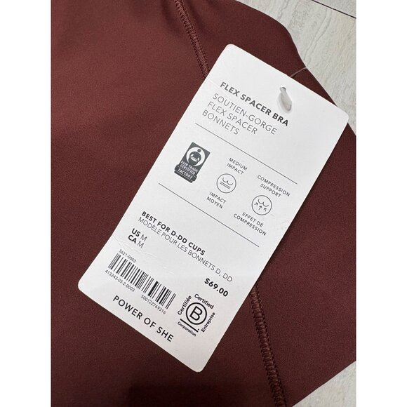 NWT Athleta Flex Spacer Sports Bra D-DD Maroon-sz Medium - Picture 3 of 5
